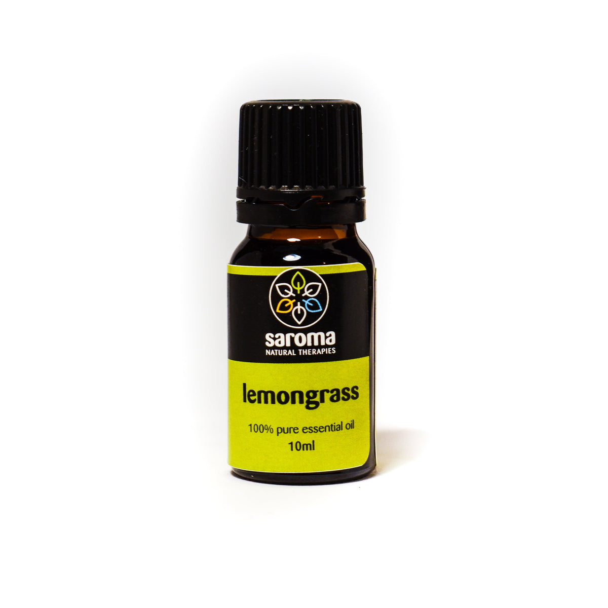 10ml bottle of Saroma Lemongrass Essential Oil for muscle pain relief and skin care