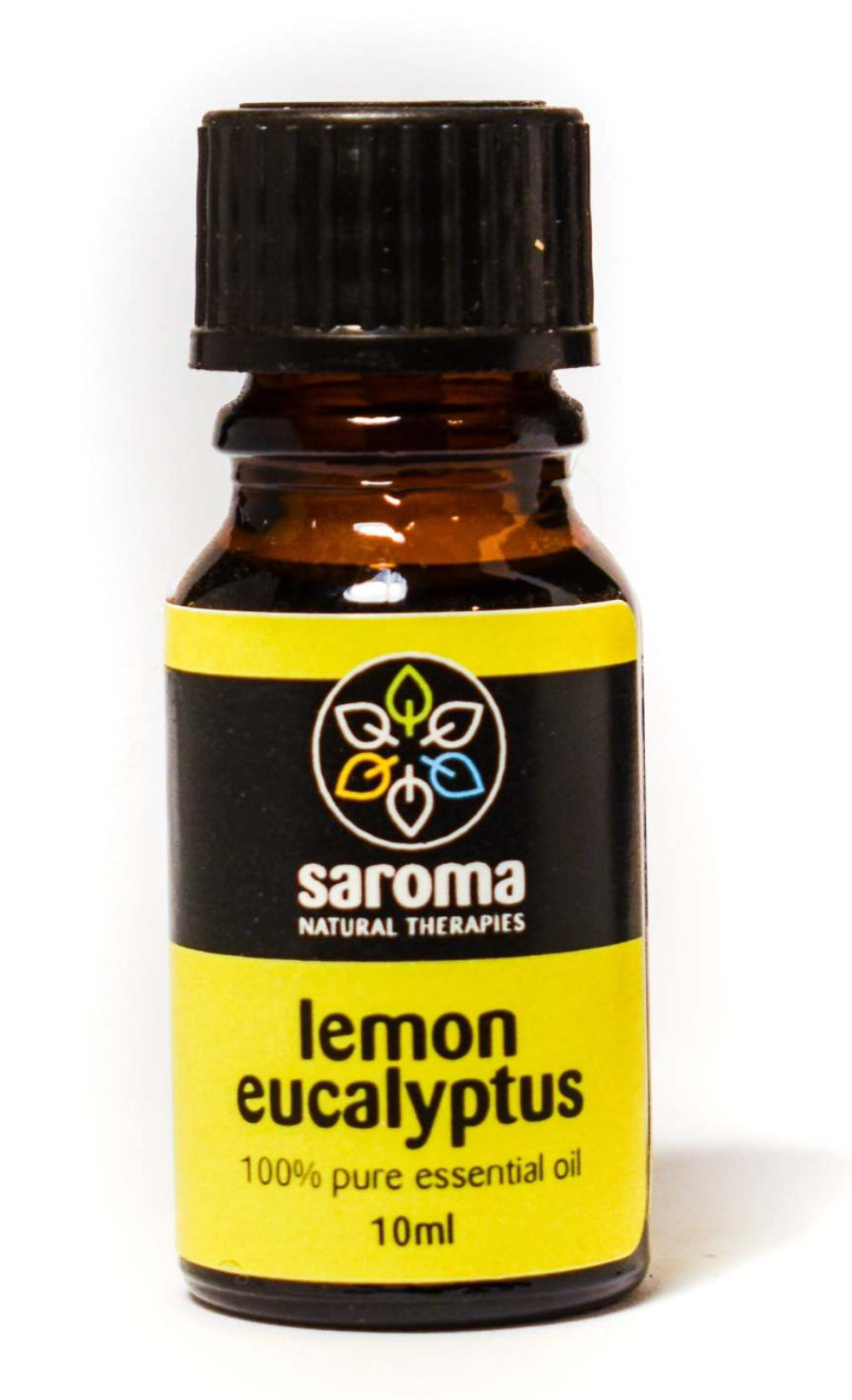 10ml bottle of Saroma Lemon Eucalyptus 100% pure essential oil for muscular aches and refreshing aroma